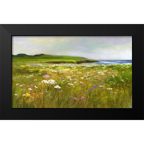 Montara Bluffs Black Modern Wood Framed Art Print by Finch, Sheila