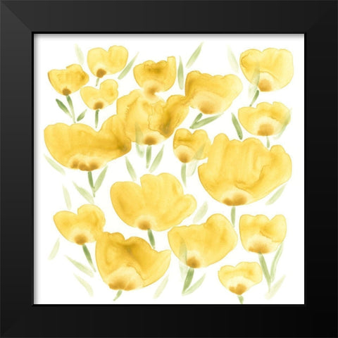 Sunny Meadow I Black Modern Wood Framed Art Print by Vess, June Erica