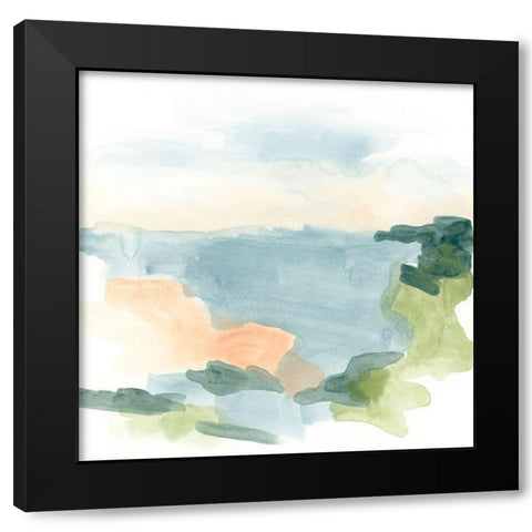 Muted Coast II Black Modern Wood Framed Art Print by Vess, June Erica
