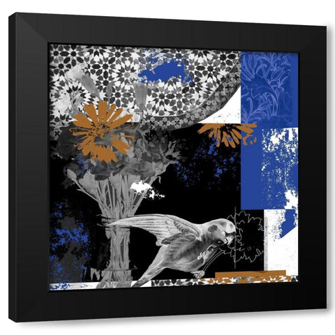 Bird Fragment II Black Modern Wood Framed Art Print with Double Matting by Wang, Melissa