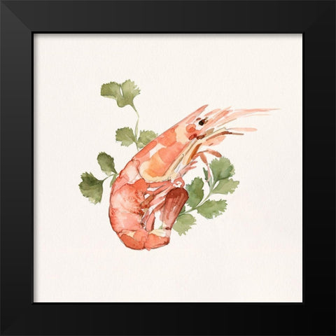 Shrimp for Dinner I Black Modern Wood Framed Art Print by Caroline, Emma