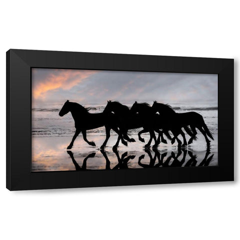 Wave Runners I Black Modern Wood Framed Art Print by PHBurchett