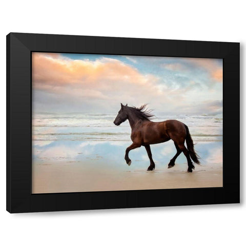 Wave Runners III Black Modern Wood Framed Art Print by PHBurchett