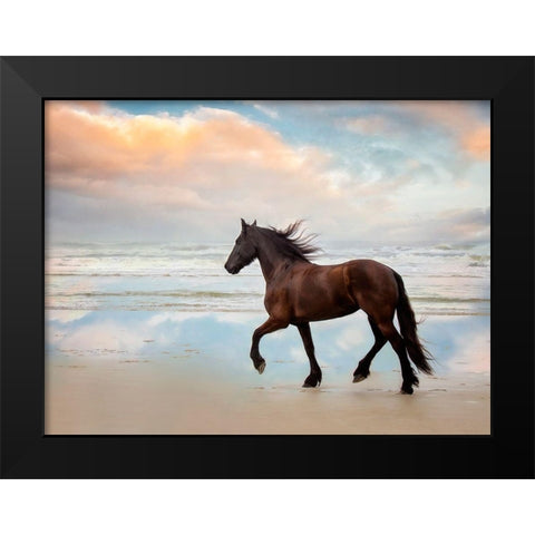 Wave Runners III Black Modern Wood Framed Art Print by PHBurchett