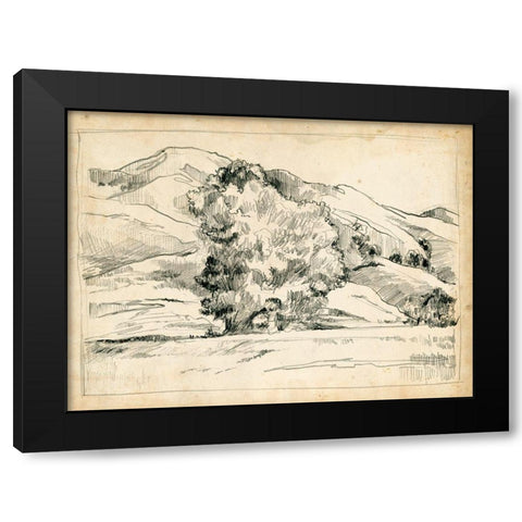 Mountain Sketch II Black Modern Wood Framed Art Print with Double Matting by Parker, Jennifer Paxton