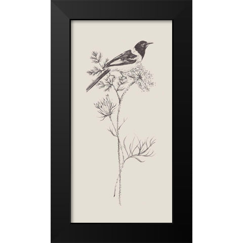 Nature with Bird I Black Modern Wood Framed Art Print by Wang, Melissa