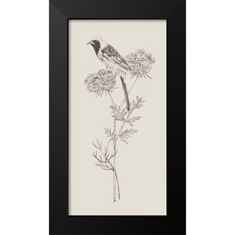 Nature with Bird II Black Modern Wood Framed Art Print by Wang, Melissa
