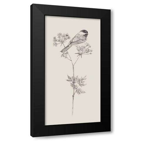 Nature with Bird III Black Modern Wood Framed Art Print with Double Matting by Wang, Melissa