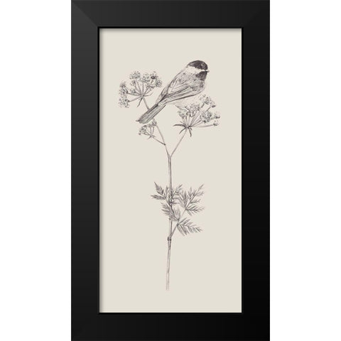 Nature with Bird III Black Modern Wood Framed Art Print by Wang, Melissa
