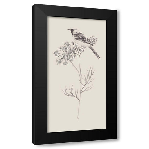 Nature with Bird IV Black Modern Wood Framed Art Print with Double Matting by Wang, Melissa