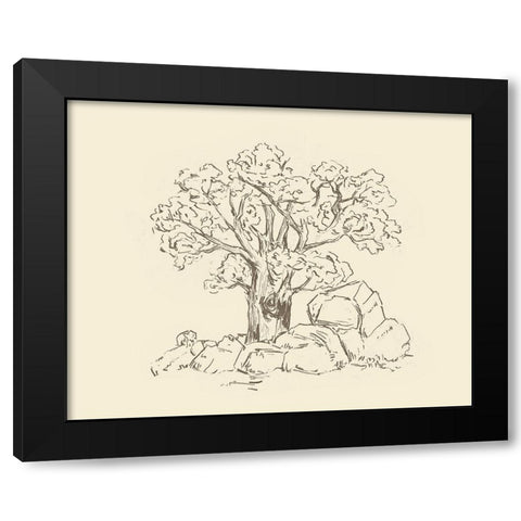 Wooded Path I Black Modern Wood Framed Art Print with Double Matting by Wang, Melissa