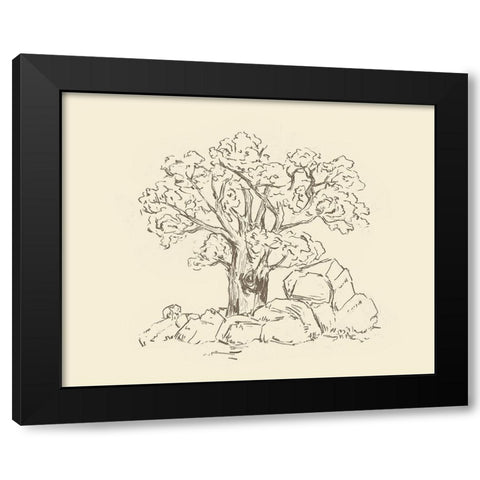 Wooded Path I Black Modern Wood Framed Art Print by Wang, Melissa