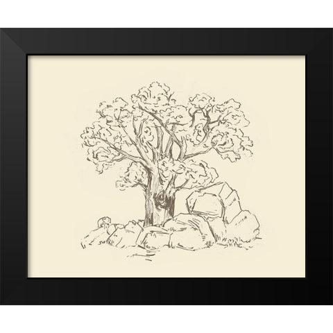 Wooded Path I Black Modern Wood Framed Art Print by Wang, Melissa