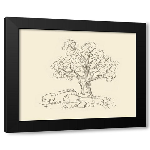 Wooded Path II Black Modern Wood Framed Art Print with Double Matting by Wang, Melissa