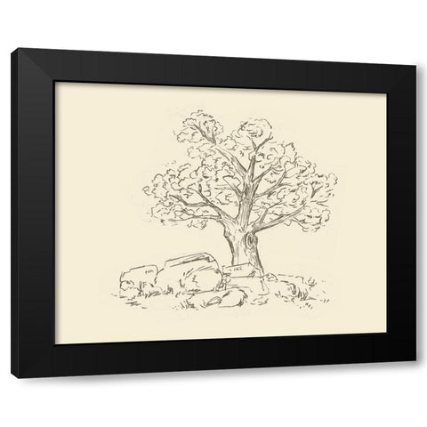 Wooded Path II Black Modern Wood Framed Art Print by Wang, Melissa