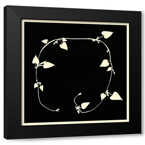 Vine of Hearts II Black Modern Wood Framed Art Print with Double Matting by Wang, Melissa