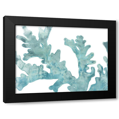 Blue Macro Coral II Black Modern Wood Framed Art Print by Vess, June Erica