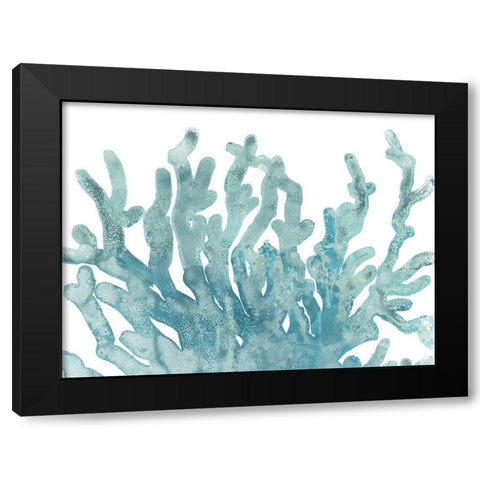 Blue Macro Coral III Black Modern Wood Framed Art Print by Vess, June Erica