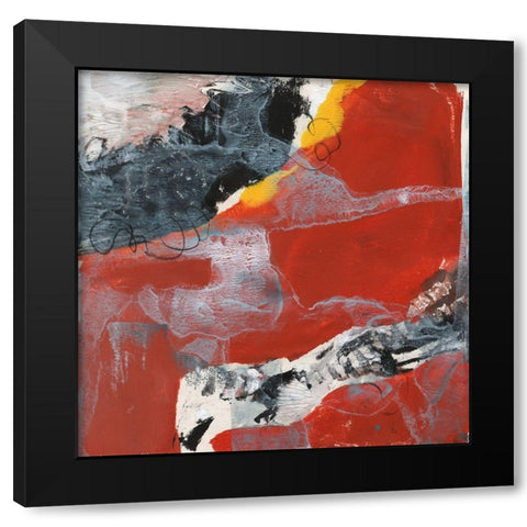 Lava I Black Modern Wood Framed Art Print with Double Matting by Combs, Joyce