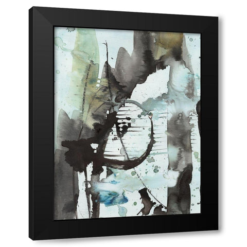 Lyrical Abstract II Black Modern Wood Framed Art Print with Double Matting by Combs, Joyce