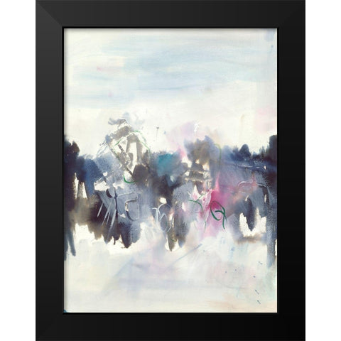 Birds II Black Modern Wood Framed Art Print by Combs, Joyce