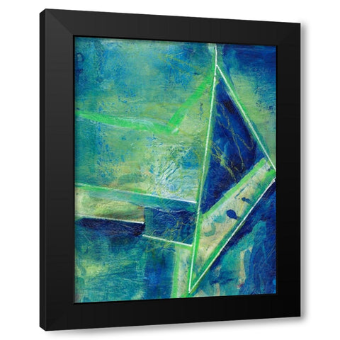 Geometric in Cool II Black Modern Wood Framed Art Print by Combs, Joyce