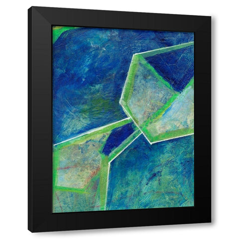 Geometric in Cool III Black Modern Wood Framed Art Print with Double Matting by Combs, Joyce