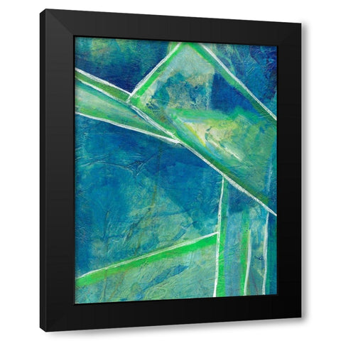 Geometric in Cool IV Black Modern Wood Framed Art Print by Combs, Joyce