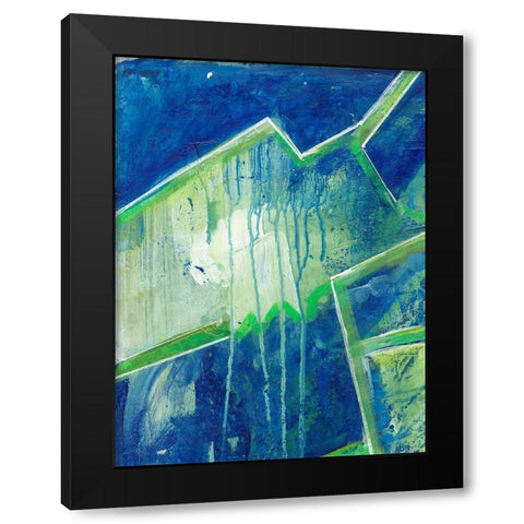Geometric in Cool V Black Modern Wood Framed Art Print by Combs, Joyce