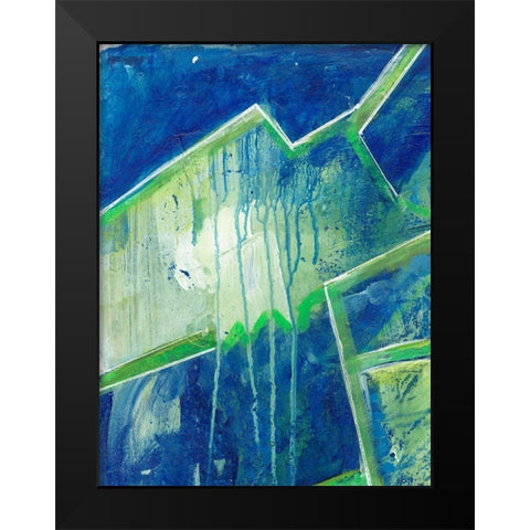 Geometric in Cool V Black Modern Wood Framed Art Print by Combs, Joyce