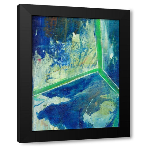 Geometric in Cool VI Black Modern Wood Framed Art Print with Double Matting by Combs, Joyce