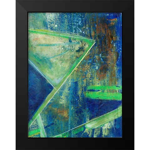 Geometric in Cool VII Black Modern Wood Framed Art Print by Combs, Joyce