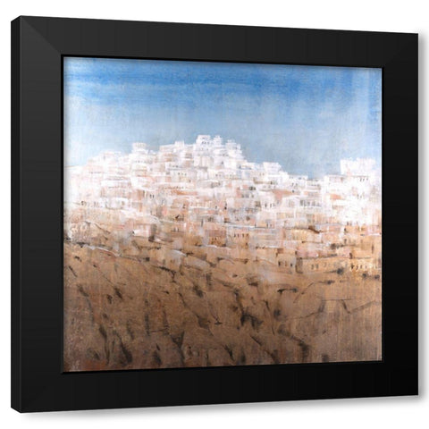 Hilltop Village I Black Modern Wood Framed Art Print with Double Matting by OToole, Tim