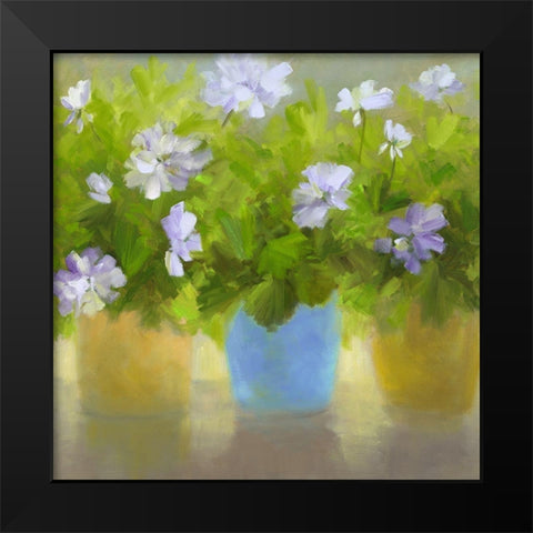 Geraniums IV Black Modern Wood Framed Art Print by Finch, Sheila