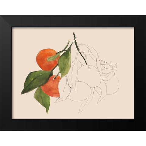 Tangerine Sketch II Black Modern Wood Framed Art Print by Warren, Annie
