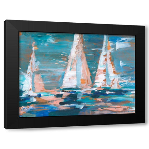 Pop Regatta II Black Modern Wood Framed Art Print with Double Matting by Harper, Ethan