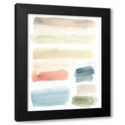 Watercolor Swatches II Black Modern Wood Framed Art Print by Vess, June Erica