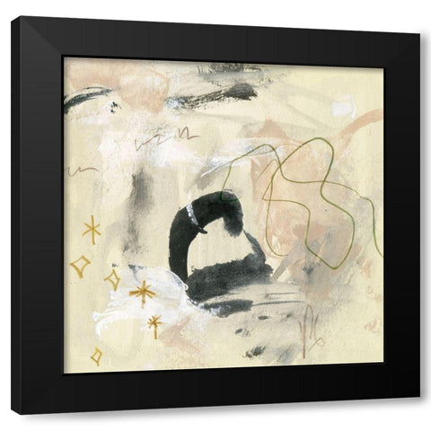 Winking Stars III Black Modern Wood Framed Art Print with Double Matting by Wang, Melissa