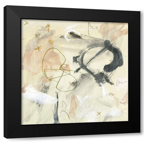 Winking Stars IV Black Modern Wood Framed Art Print with Double Matting by Wang, Melissa