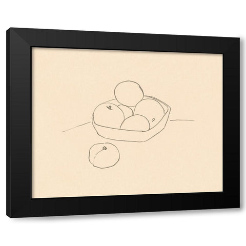 Fruit Line Drawing I Black Modern Wood Framed Art Print by Barnes, Victoria