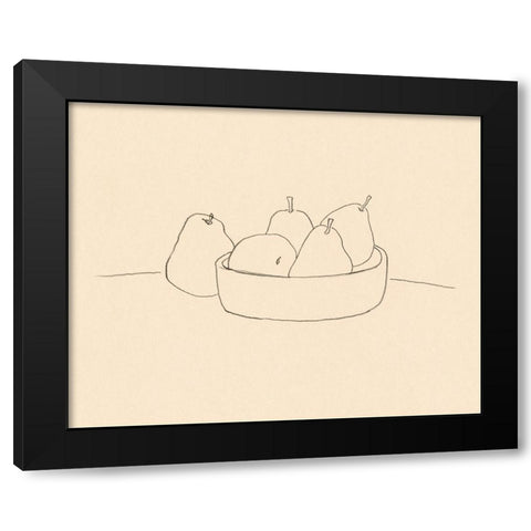 Fruit Line Drawing II Black Modern Wood Framed Art Print with Double Matting by Barnes, Victoria