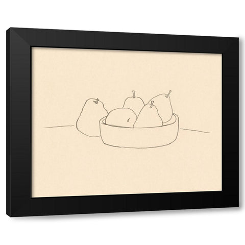 Fruit Line Drawing II Black Modern Wood Framed Art Print by Barnes, Victoria