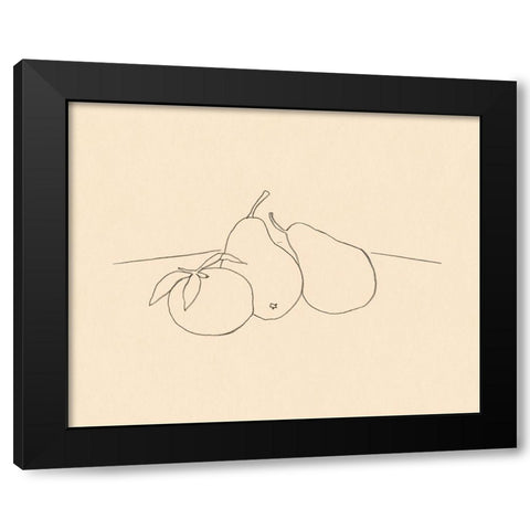 Fruit Line Drawing IV Black Modern Wood Framed Art Print with Double Matting by Barnes, Victoria