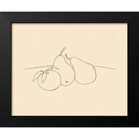 Fruit Line Drawing IV Black Modern Wood Framed Art Print by Barnes, Victoria