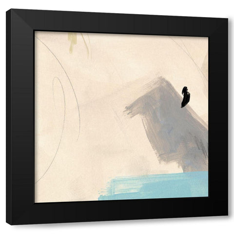 Blue Tile I Black Modern Wood Framed Art Print with Double Matting by Green, Jacob