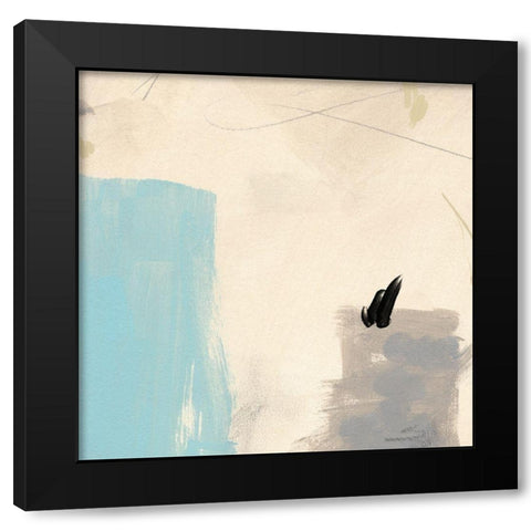 Blue Tile II Black Modern Wood Framed Art Print by Green, Jacob