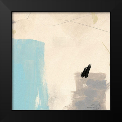 Blue Tile II Black Modern Wood Framed Art Print by Green, Jacob