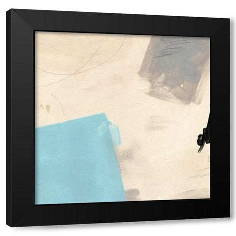 Blue Tile III Black Modern Wood Framed Art Print with Double Matting by Green, Jacob