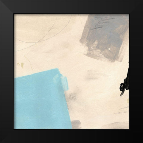 Blue Tile III Black Modern Wood Framed Art Print by Green, Jacob