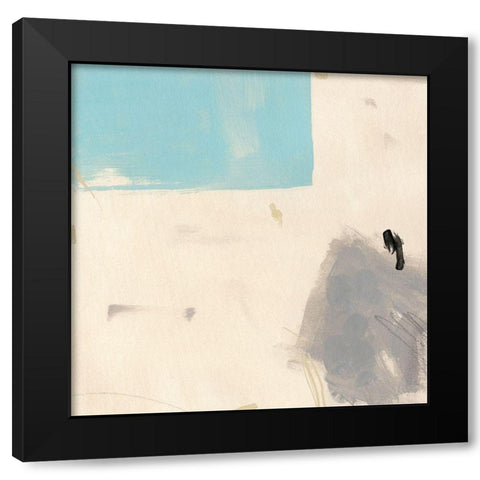 Blue Tile IV Black Modern Wood Framed Art Print with Double Matting by Green, Jacob